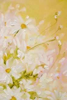 Judi Parkinson Artworks Collection: White Daisies Oil Painting