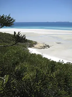 White silica sand beach, Hill Inlet, Tounge Point, Whitsunday Island, Whitsunday Islands, Queensland, Australia