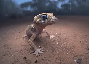 Macro Prints: Wild barking gecko (Underwoodisaurus milii) from mallee habitat in arid Australia