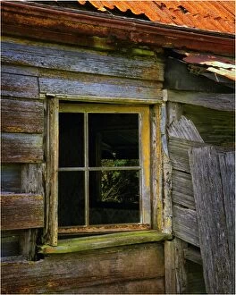 Images Dated 12th January 2013: Window in abandoned cottage, Flinders Island, Bass Strait, Tasmania, Australia