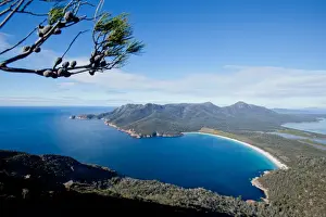 Hobart And South Prints: Wineglass Bay beach in Tasmania