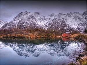 Images Dated 19th February 2014: Winter reflections, Lofoten Peninsular, Norway