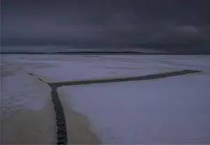 Winter scene on the coastline of the Baltic sea near Ranea, Lapland, Sweden