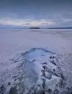 Winter scene on the coastline of the Baltic sea near Ranea, Lapland, Sweden