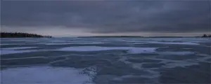 Winter scene on the coastline of the Baltic sea near Ranea, Lapland, Sweden