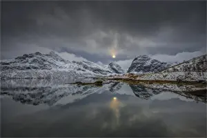 Images Dated 23rd February 2014: A winter scene, Lofoten peninsular, Arctic circle, Norway