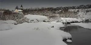 A winter scene at Pingvellir, Central Iceland