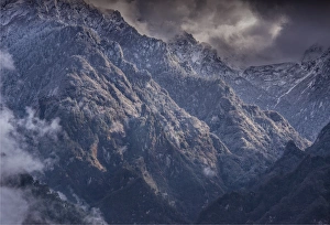 Winter snow in the mountains, Kingdom of Bhutan, Eastern Himalayas Winter snow in the mountains, Kingdom of Bhutan, Eastern Himalayas