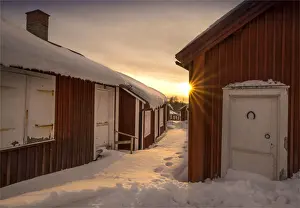 World Heritage listed and historic timbered village of old Lulea, Lapland, Sweden